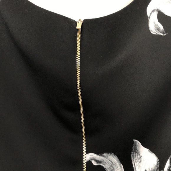 T TAHARI | EUC floral black and white work dress with back zip SIZE 6 - Picture 6 of 12